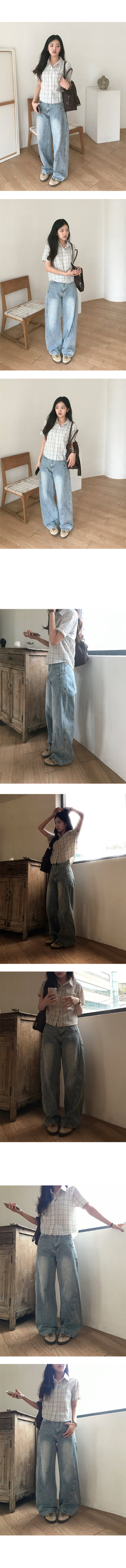 MyJean Stitch Vintage Washed Denim Long Pants