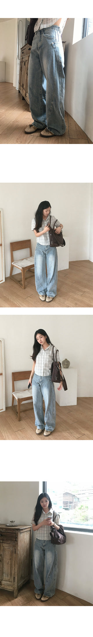 MyJean Stitch Vintage Washed Denim Long Pants