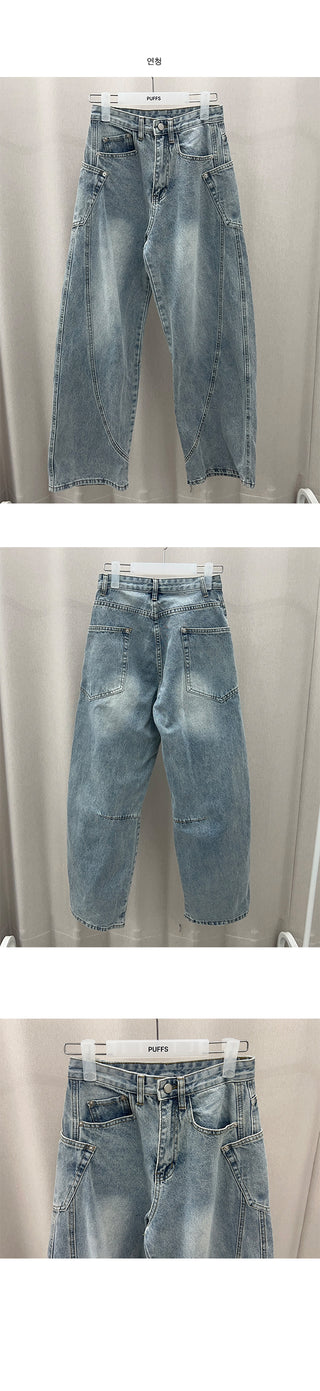 MyJean Stitch Vintage Washed Denim Long Pants