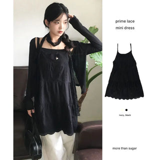 Prime Lace Pintuck Mini Dress