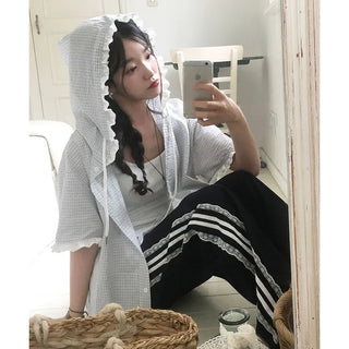 Ppiya Lace Check Hoodie