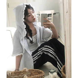 Ppiya Lace Check Hoodie
