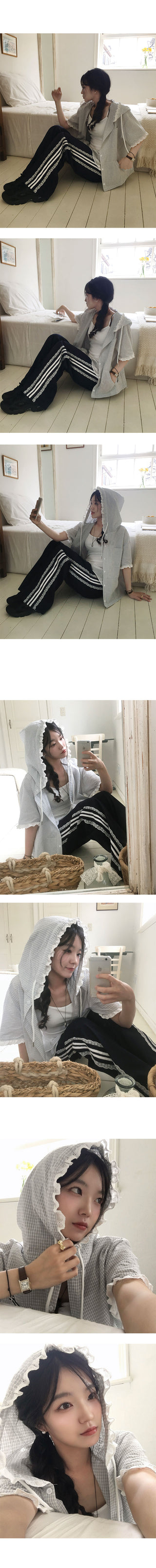 Ppiya Lace Check Hoodie