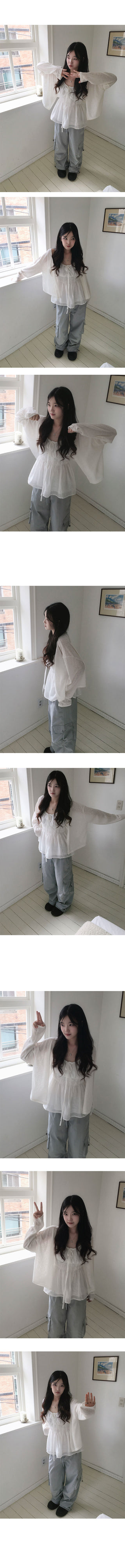 Date See-through Linen Oversized Cardigan