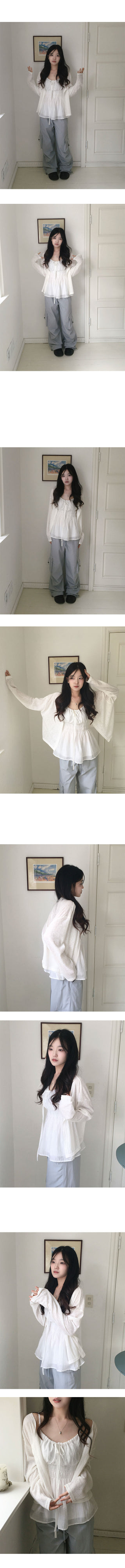 Date See-through Linen Oversized Cardigan
