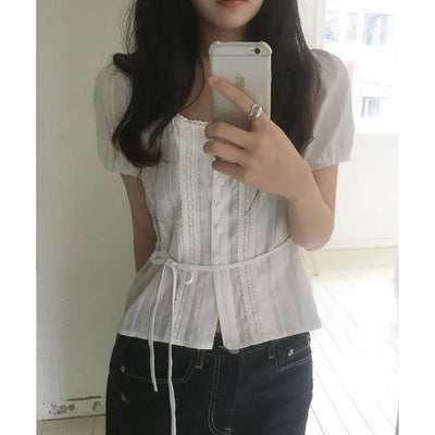 Somang Square Lace Blouse