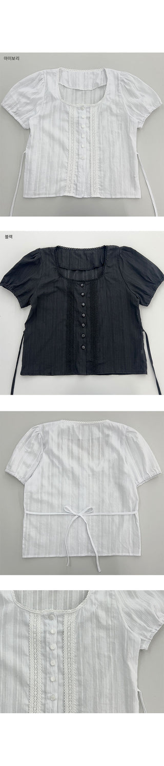 Somang Square Lace Blouse