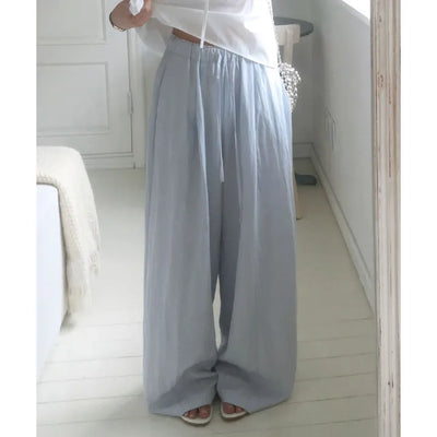 Dolphin Elastic Waist Wide Pants