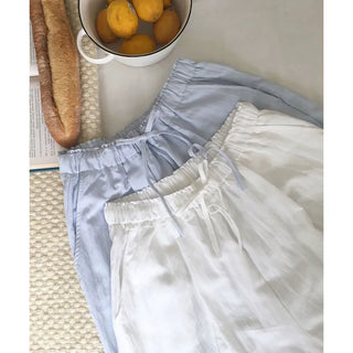 Dolphin Elastic Waist Wide Pants