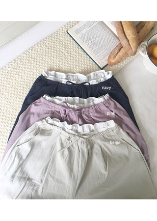 Surfer Nylon Color Block Elastic Wide Pants