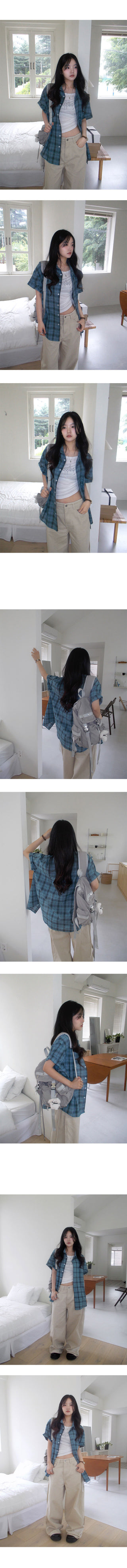 Clover Seersucker Oversized Check Shirt