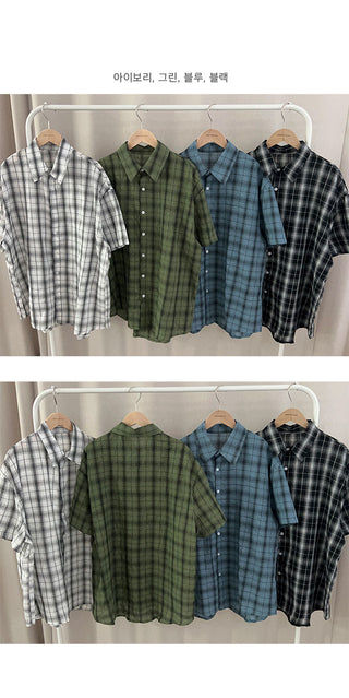 Clover Seersucker Oversized Check Shirt