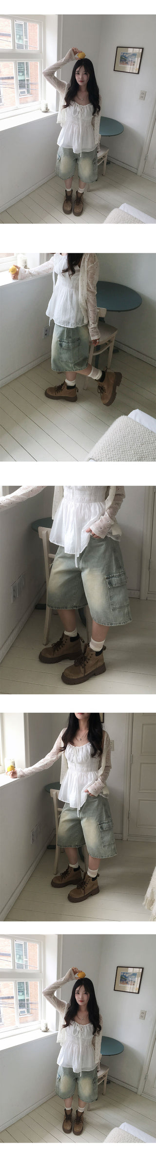 Select Vintage Washed Bermuda Denim Pants