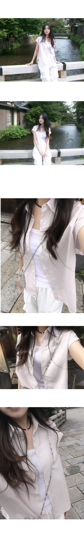 Sweetie Stripe Roll-up Short Sleeve Shirt