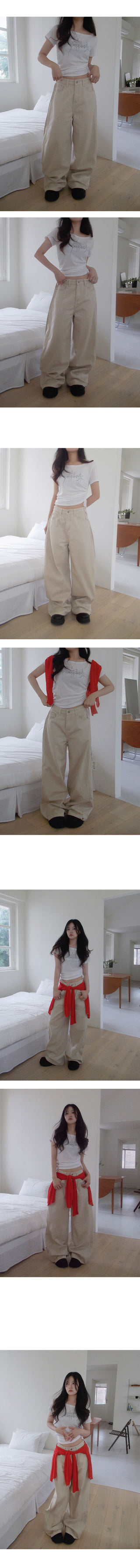 Iron Side Pintuck Button Cotton Pants