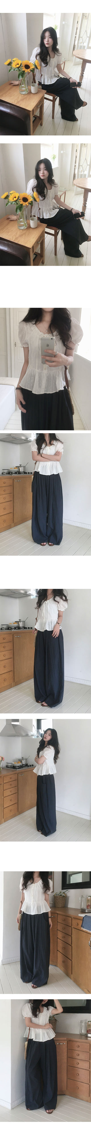 Mina Shirred Ribbon Blouse