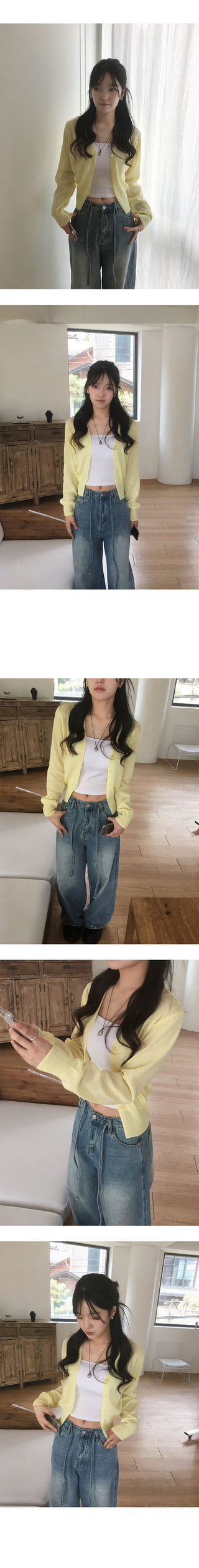 Freesia Linen V-Neck Cardigan