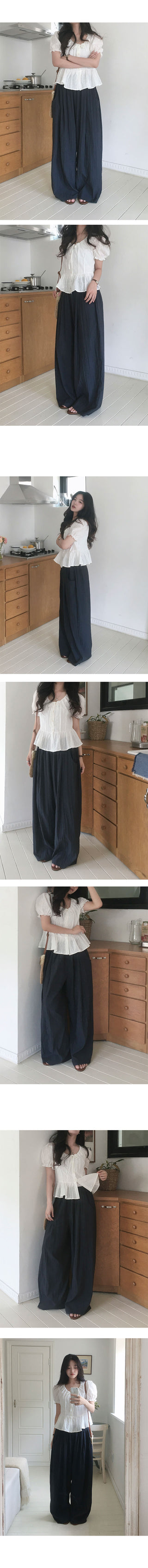 Diving Wide Pintuck Summer Pants