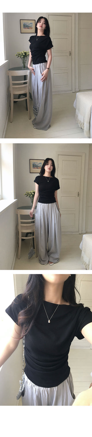 Diving Wide Pintuck Summer Pants