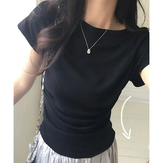 Elegant Drape Shirred T-shirt