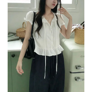 Forget-me-not Puff Shirred Blouse