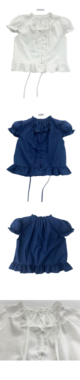 Forget-me-not Puff Shirred Blouse