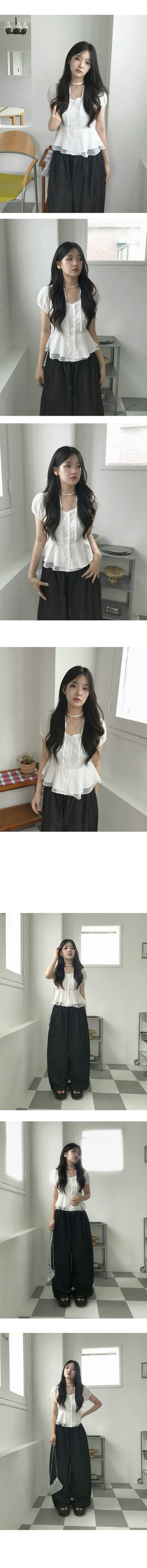 Ali Square Frill Blouse