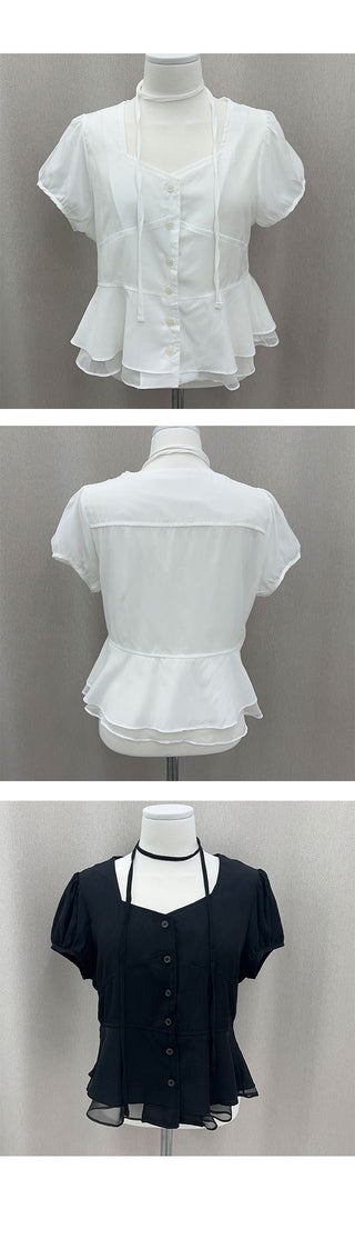 Ali Square Frill Blouse