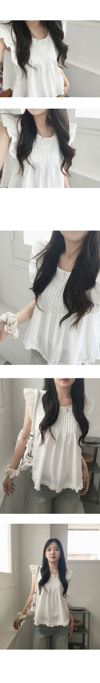 Wings Dot Frill Blouse
