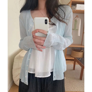Pocari Punching See-through Cardigan