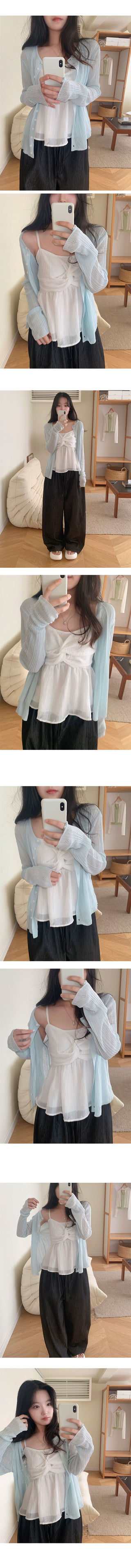 Pocari Punching See-through Cardigan