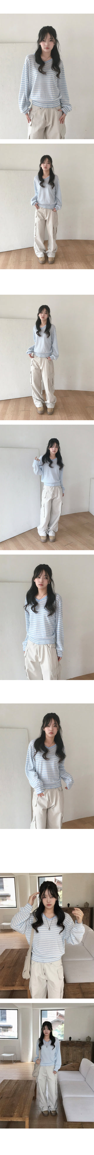 Watercolor Stripe V-Neck Knit
