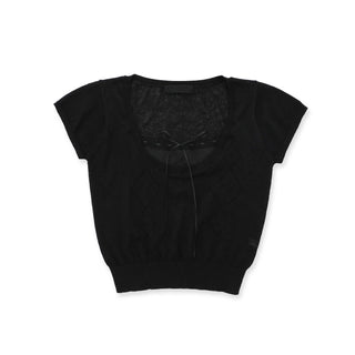 [MOROMORO] lace V-neck top