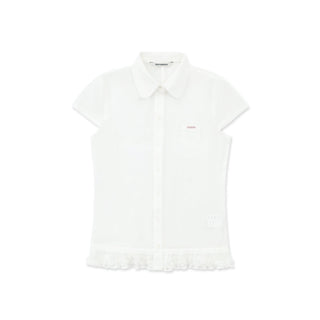 [MOROMORO] pleated shirt top