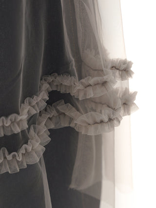 [MOROMORO] transparent mesh skirt