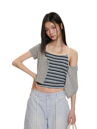 [MOROMORO] flower cardigan top