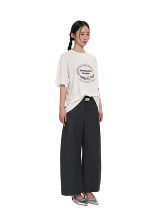 [MOROMORO] bow embroidered tee