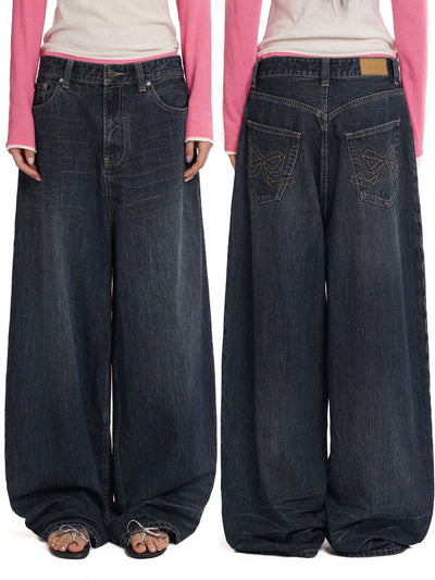 [MOROMORO] pocket denim trousers