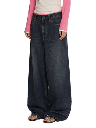 [MOROMORO] pocket denim trousers
