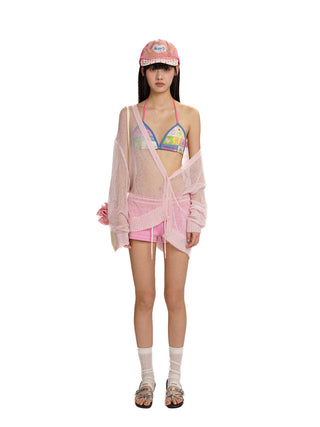 [MOROMORO] printed hoodie set