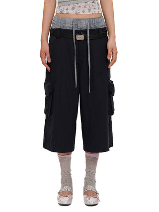 [MOROMORO] linen bermuda shorts