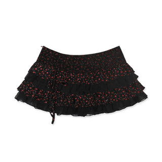 [MOROMORO] mesh pleated skirt