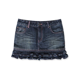[MOROMORO] lace denim skirt