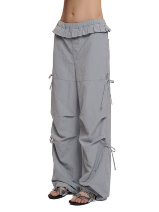[MOROMORO] mesh parachute pants
