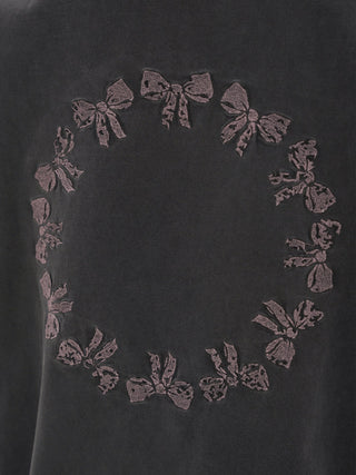 [MOROMORO] bow embroidered tee