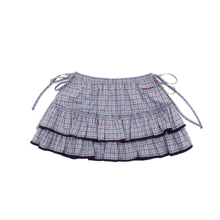 [MOROMORO] plaid cake skirt