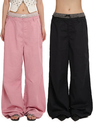 [MOROMORO] patchwork casual pants