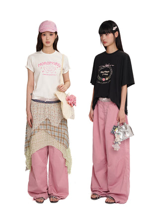 [MOROMORO] patchwork casual pants