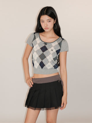 [MOROMORO] ribbon puff shirt