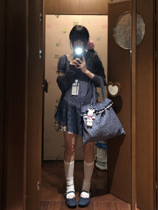 [MOROMORO] floral mesh top